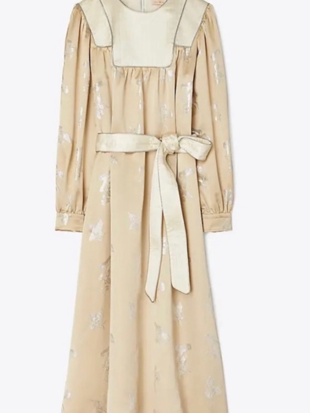 NWT!!! TORY BURCH Mushroom Lurex Satin Gown - Picture 11 of 11